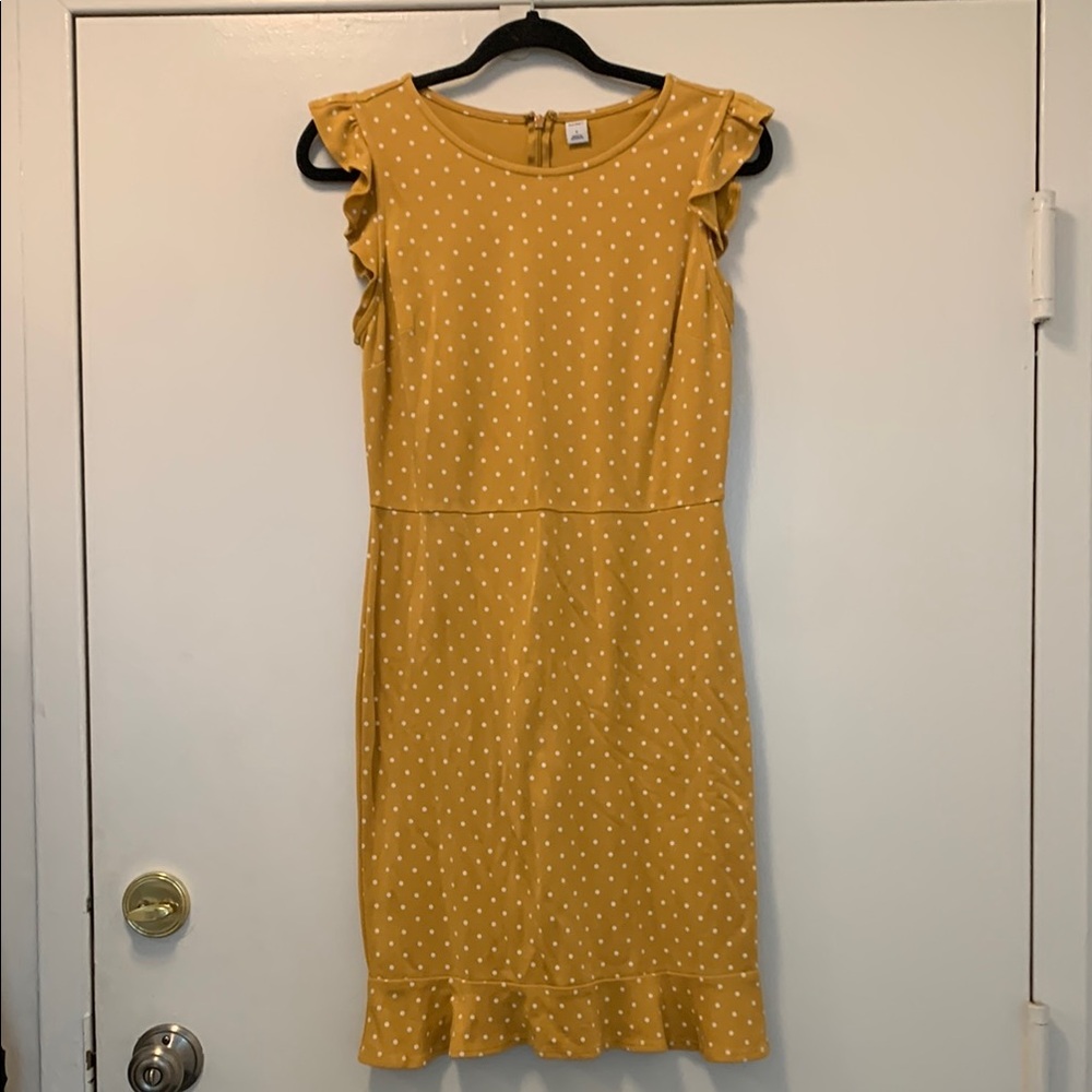 Old Navy Yellow Polka Dot Ruffle Dress